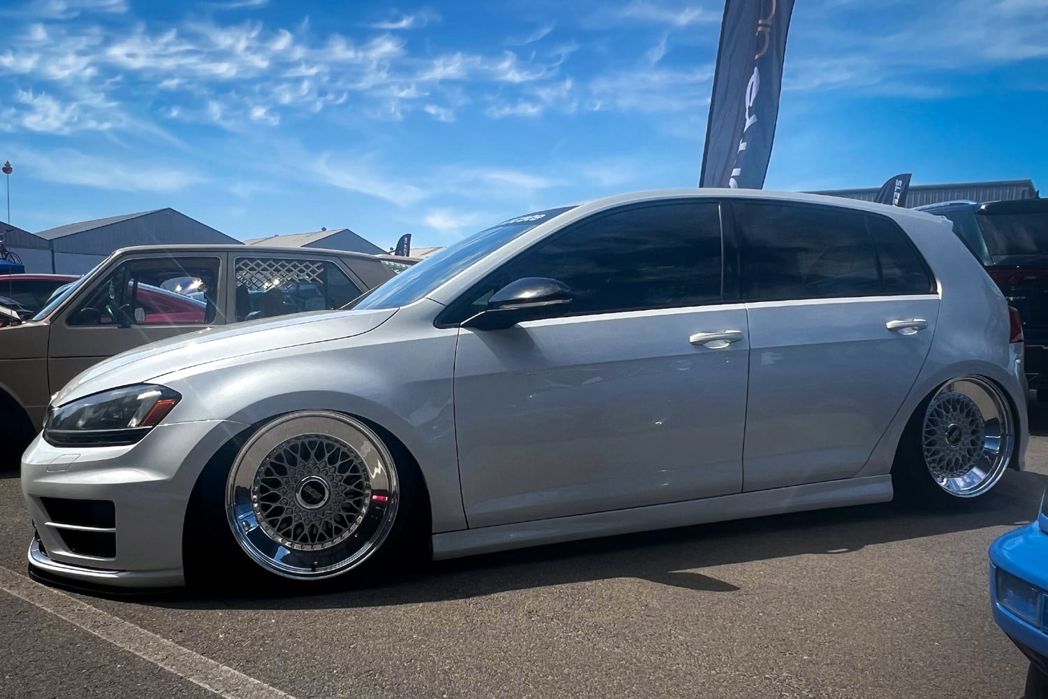 Volkswagen Golf R MK7 with Votex style side skirts installed show car