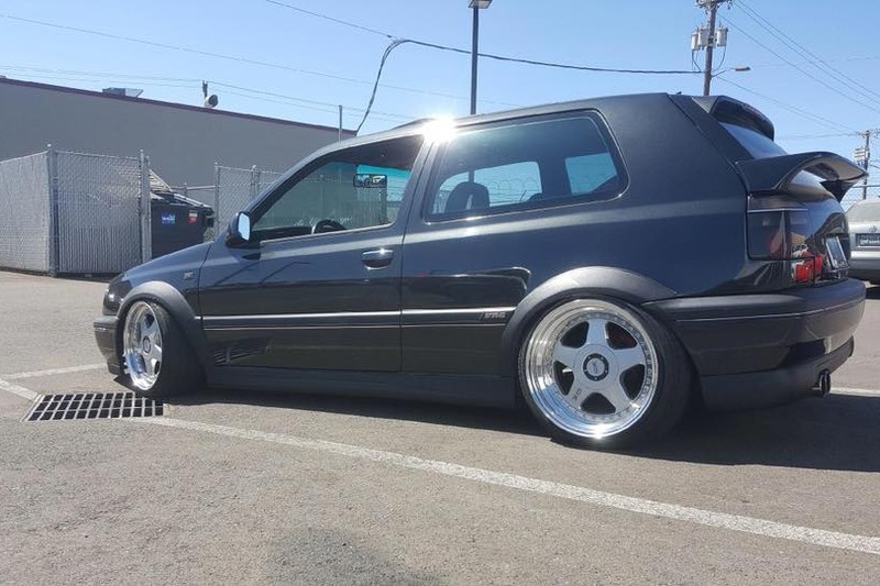 Gray Volkswagen MK3 GTI / Golf showing widened Euro flare profile