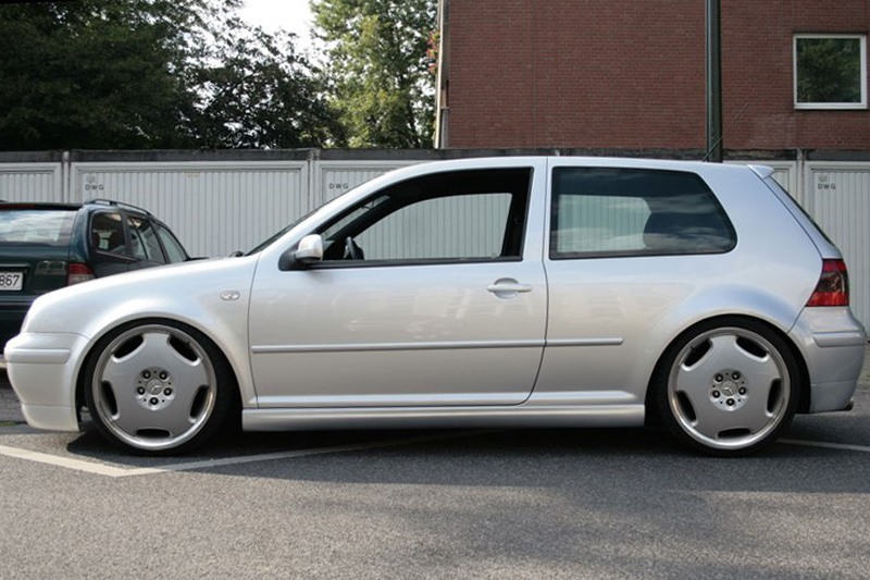 Silver VW MK4 GTI / Golf with Votex / 337 / 20th Anniversary style side skirts